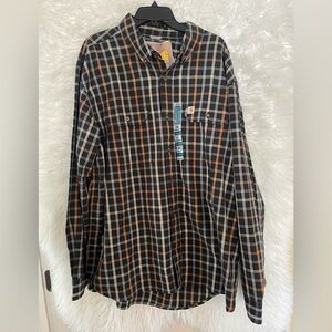 Carhartt NWT Men’s Fort Plaid Long Sleeve Button Down Relaxed Fit Shirt. 2XL